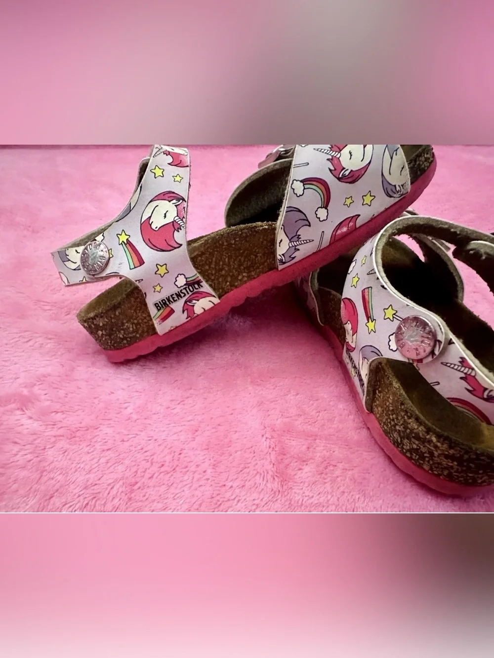 BIRKENSTOCK Girls Leather Sandals Size US 6-6.5, EU 24 (15 cm) Light Purple